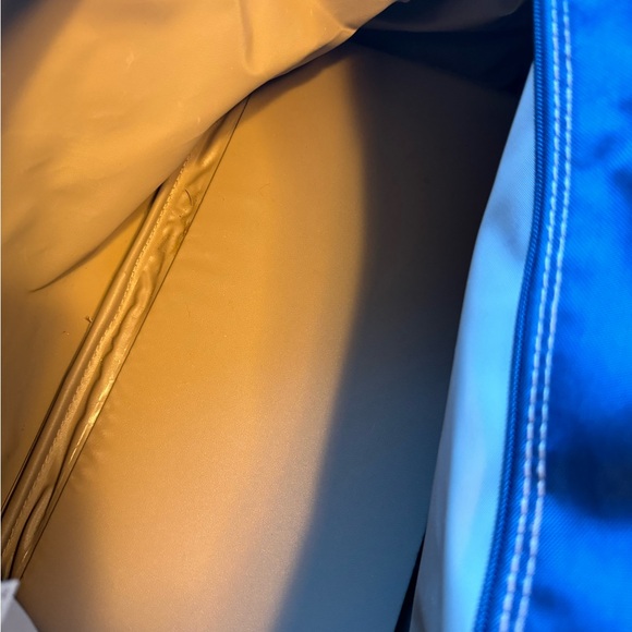 Vintage 80s Jaguar Navy Blue Brown Weekender Overnighter Duffel Bag Travel - Picture 7 of 12